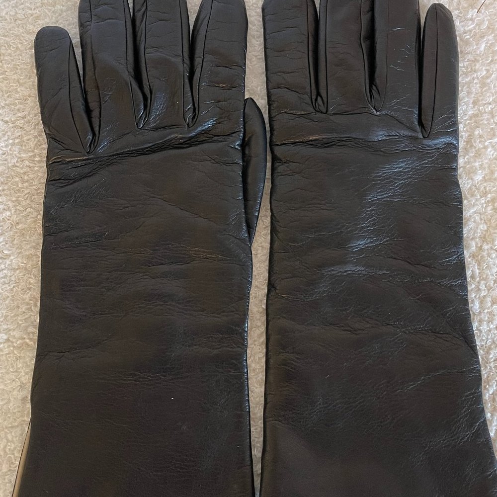 Worn once D&G gloves black leather size 7 - Picture 4 of 15